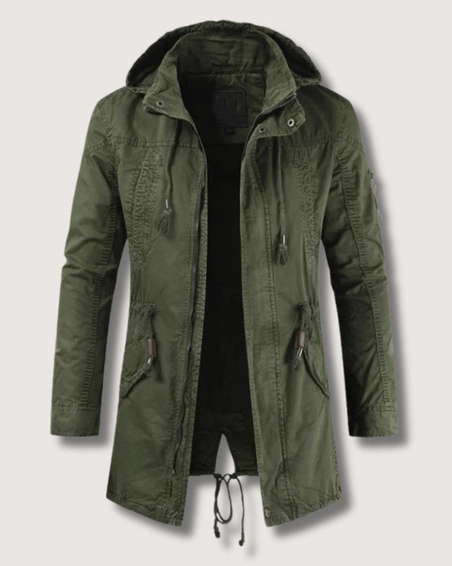 Kaelvric | Men's Overcoat Hooded Utility Multi-Pocket Casual