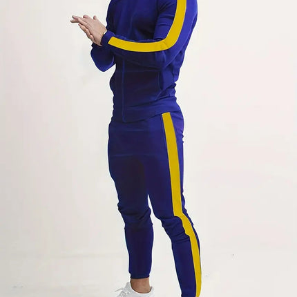 Kervian | Men's Tracksuit Set Slim Fit Zip Jacket Striped Sport
