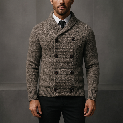 Langford | Men's Double-Breasted Shawl Collar Cardigan