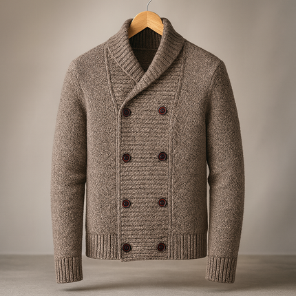 Langford | Men's Double-Breasted Shawl Collar Cardigan