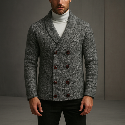Langford | Men's Double-Breasted Shawl Collar Cardigan