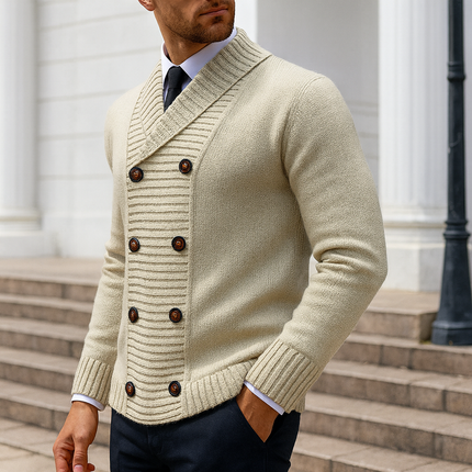 Langford | Men's Double-Breasted Shawl Collar Cardigan