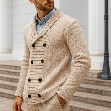 Langford | Men's Double-Breasted Shawl Collar Cardigan