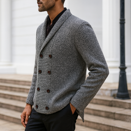 Langford | Men's Double-Breasted Shawl Collar Cardigan