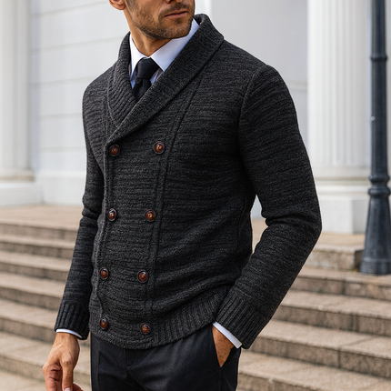 Langford | Men's Double-Breasted Shawl Collar Cardigan