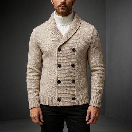 Langford | Men's Double-Breasted Shawl Collar Cardigan