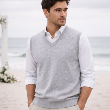 Leander | Men's V-Neck Knit Sweater Vest
