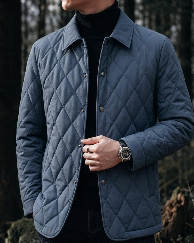 Leander | Men's Winter Jacket – Quilted Button-Front Design