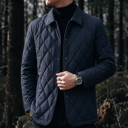 Leander | Men's Winter Jacket – Quilted Button-Front Design