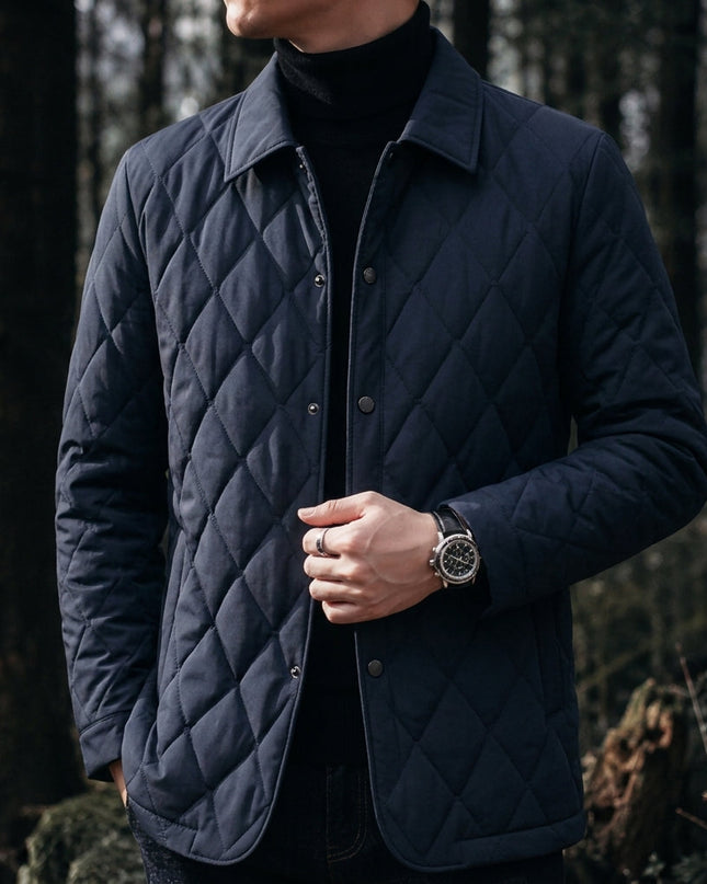 Leander | Men's Winter Jacket – Quilted Button-Front Design