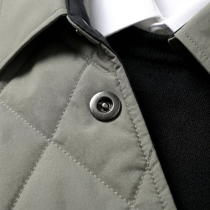 Leander | Men's Winter Jacket – Quilted Button-Front Design