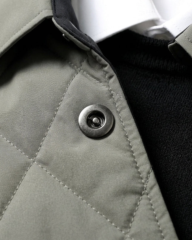 Leander | Men's Winter Jacket – Quilted Button-Front Design