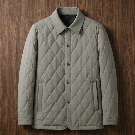 Leander | Men's Winter Jacket – Quilted Button-Front Design