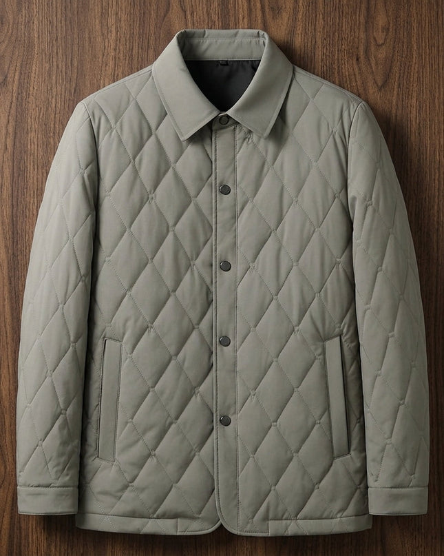 Leander | Men's Winter Jacket – Quilted Button-Front Design