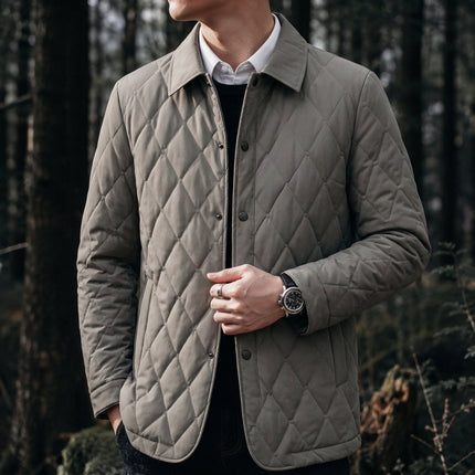 Leander | Men's Winter Jacket – Quilted Button-Front Design