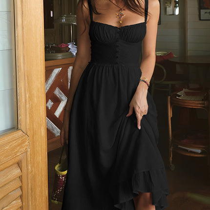 Lila | Smocked Spaghetti Strap Midi Summer Dress