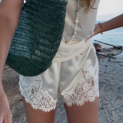 Liora | Elegant Comfort Women's Lace Trim Shorts