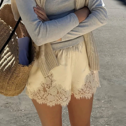 Liora | Elegant Comfort Women's Lace Trim Shorts