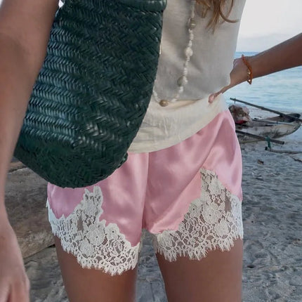 Liora | Elegant Comfort Women's Lace Trim Shorts