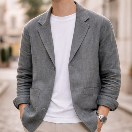Lucien | Men's Linen Blazer – Lightweight Two-Button Jacket