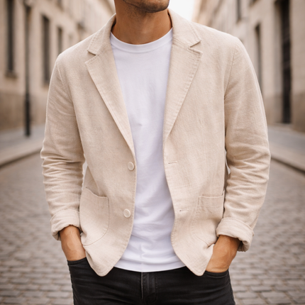 Lucien | Men's Linen Blazer – Lightweight Two-Button Jacket