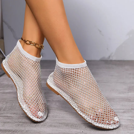 Lucienne | Rhinestone Mesh Ballet Flats
