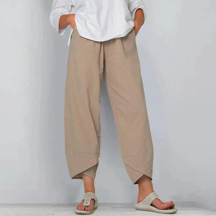 Lynneth | Wide Leg Cropped Pants with Relaxed Fit