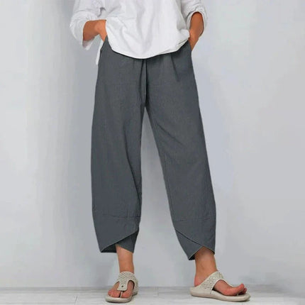 Lynneth | Wide Leg Cropped Pants with Relaxed Fit