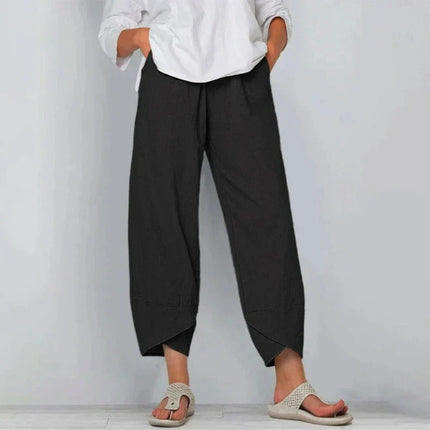 Lynneth | Wide Leg Cropped Pants with Relaxed Fit