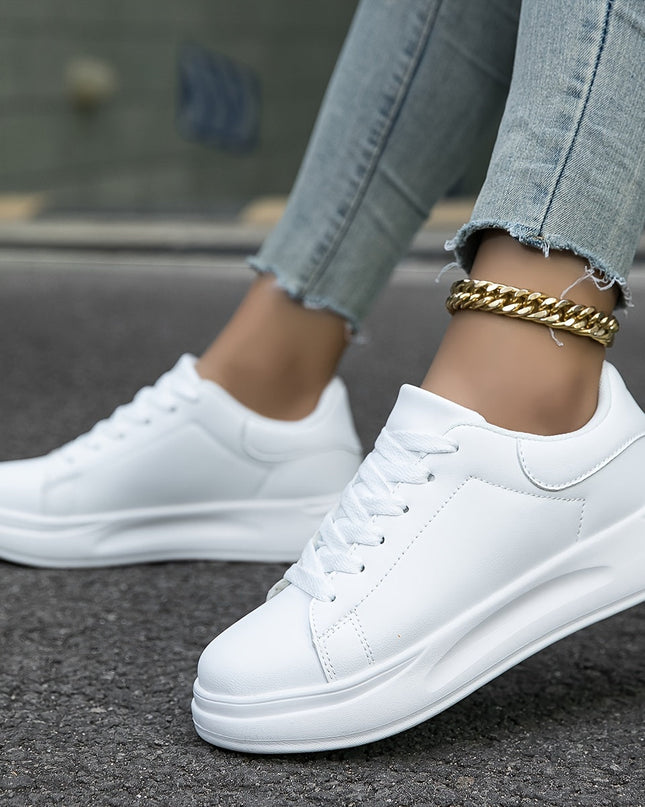 Lyravelle | Women's Platform Sneakers Lace-Up Casual
