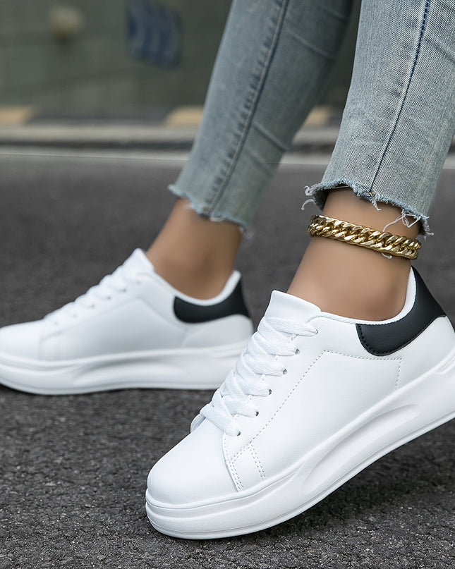 Lyravelle | Women's Platform Sneakers Lace-Up Casual