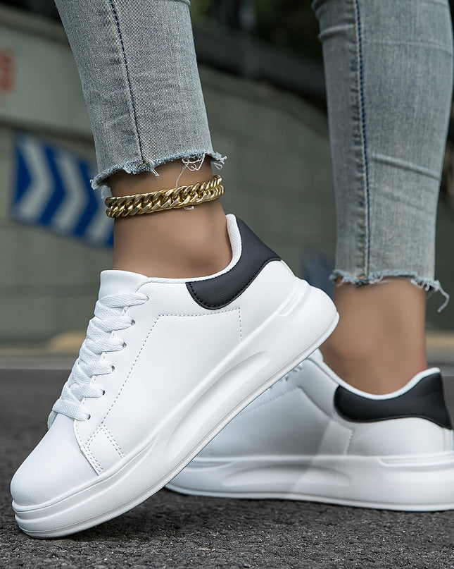 Lyravelle | Women's Platform Sneakers Lace-Up Casual