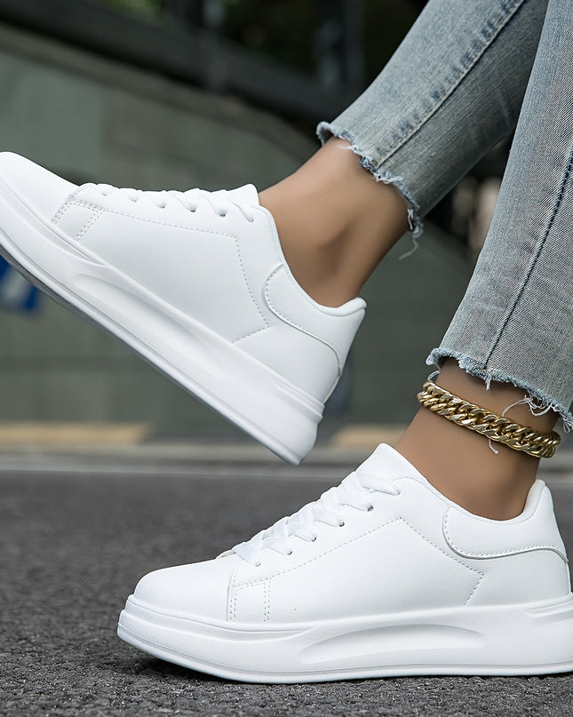 Lyravelle | Women's Platform Sneakers Lace-Up Casual