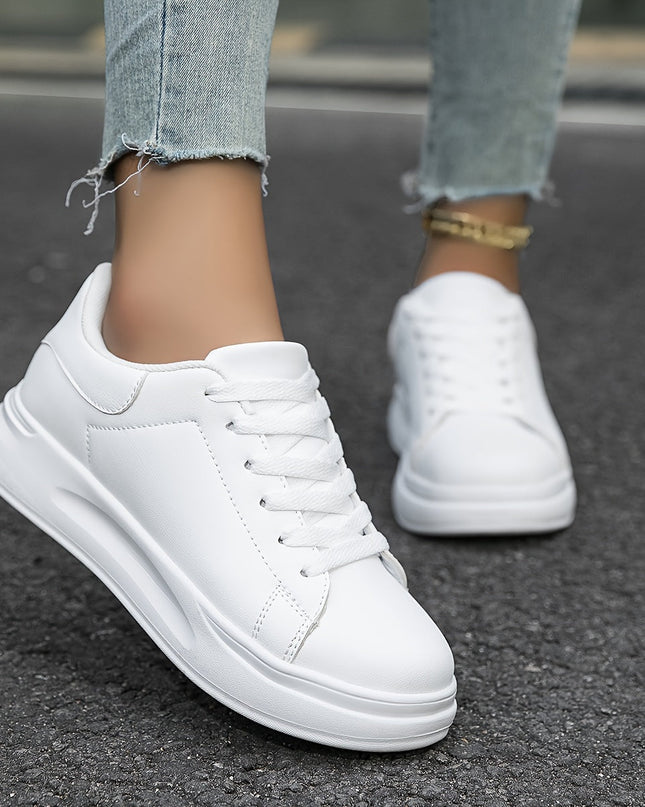 Lyravelle | Women's Platform Sneakers Lace-Up Casual