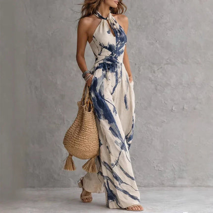 Madison | Printed Halter Maxi Dress