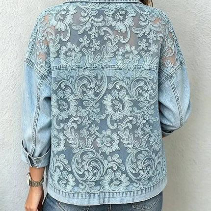 Maëlle | Women's Embroidered Denim Shirt – Oversized Fit