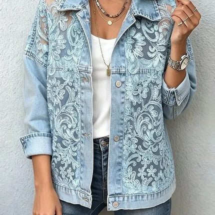 Maëlle | Women's Embroidered Denim Shirt – Oversized Fit