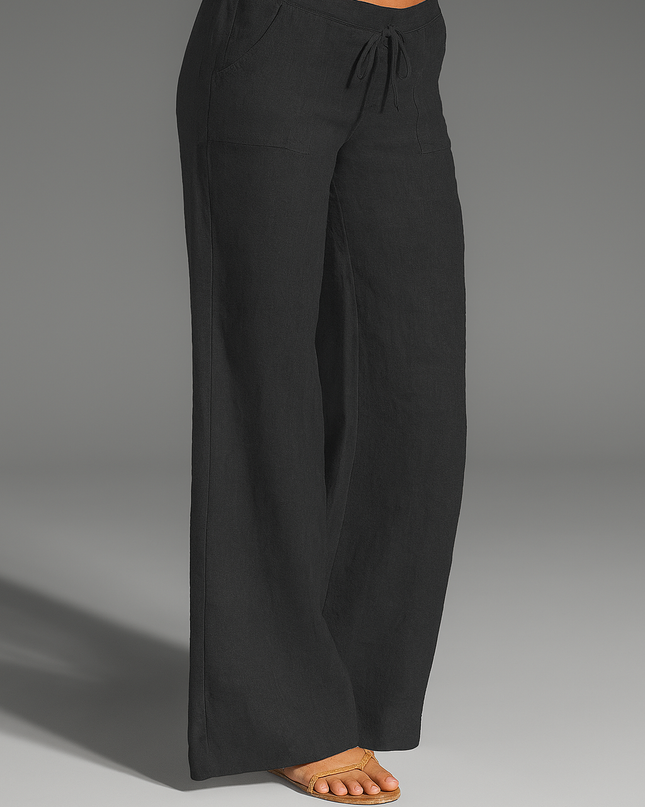 Maëlys | Women's Wide Leg Trousers – Drawstring Waist
