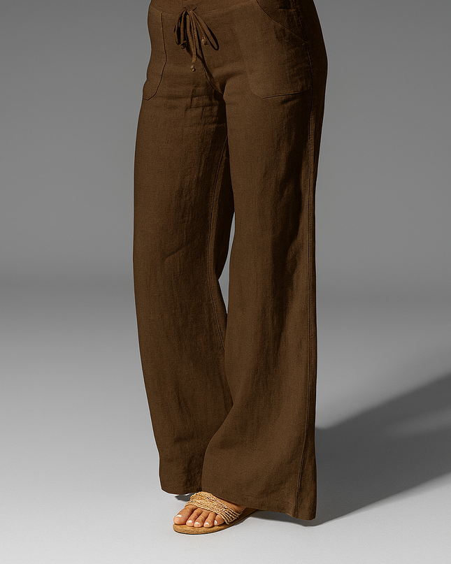 Maëlys | Women's Wide Leg Trousers – Drawstring Waist
