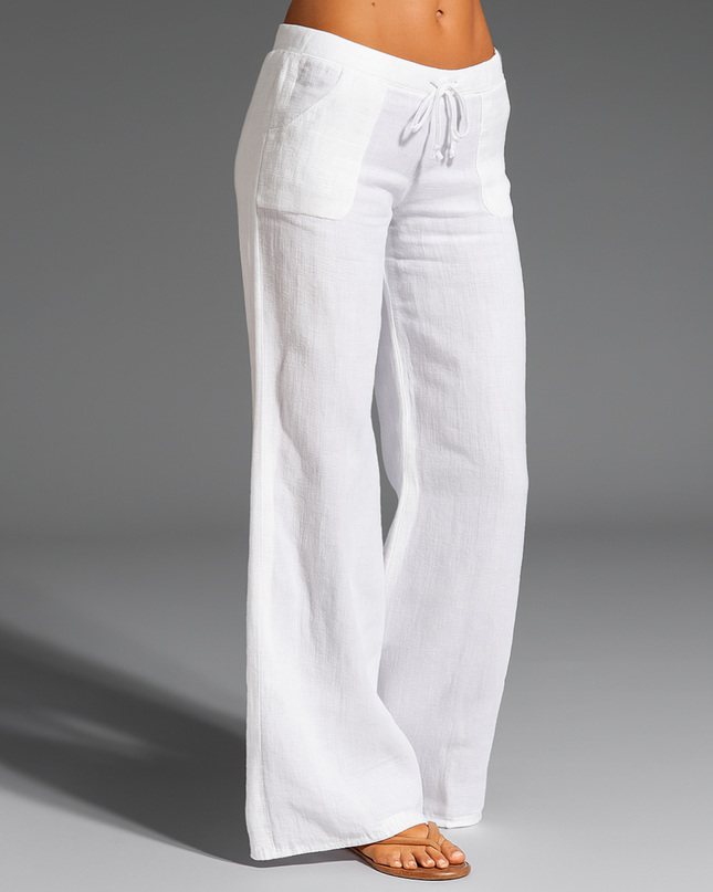 Maëlys | Women's Wide Leg Trousers – Drawstring Waist