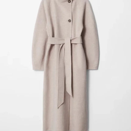 Mallory | Women's Long Coat Belted High Collar
