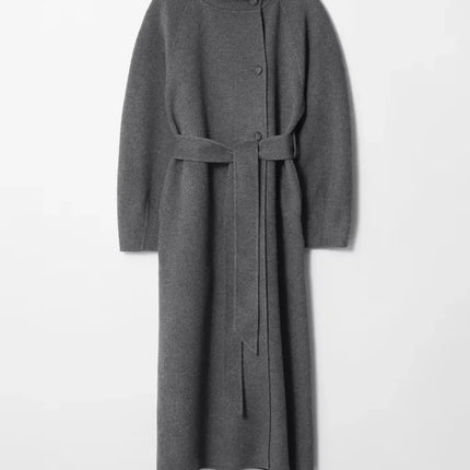 Mallory | Women's Long Coat Belted High Collar