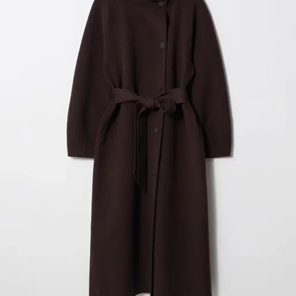 Mallory | Women's Long Coat Belted High Collar