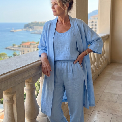 Margot | Relaxed Three-Piece Pant Set with Open-Front Layer