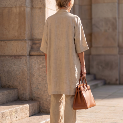 Margot | Relaxed Three-Piece Pant Set with Open-Front Layer