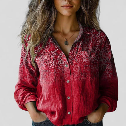 Marisol | Floral Print Button Front Blouse