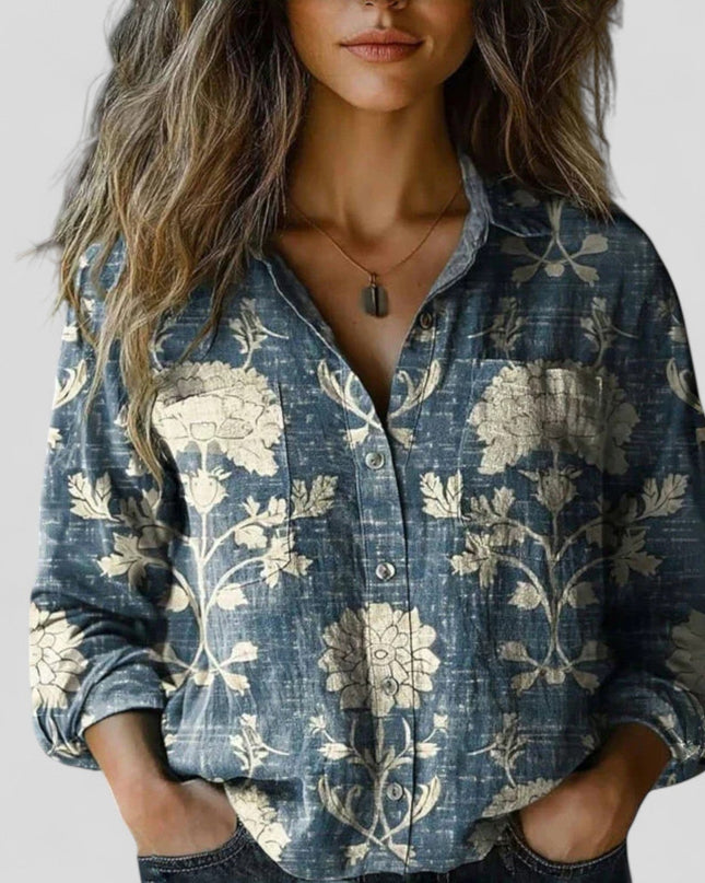 Marisol | Floral Print Button Front Blouse