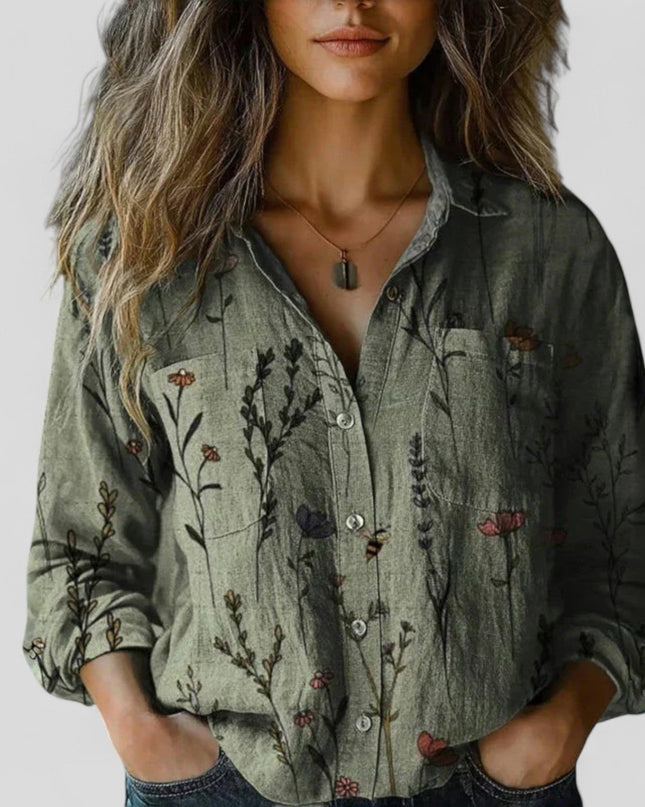 Marisol | Floral Print Button Front Blouse