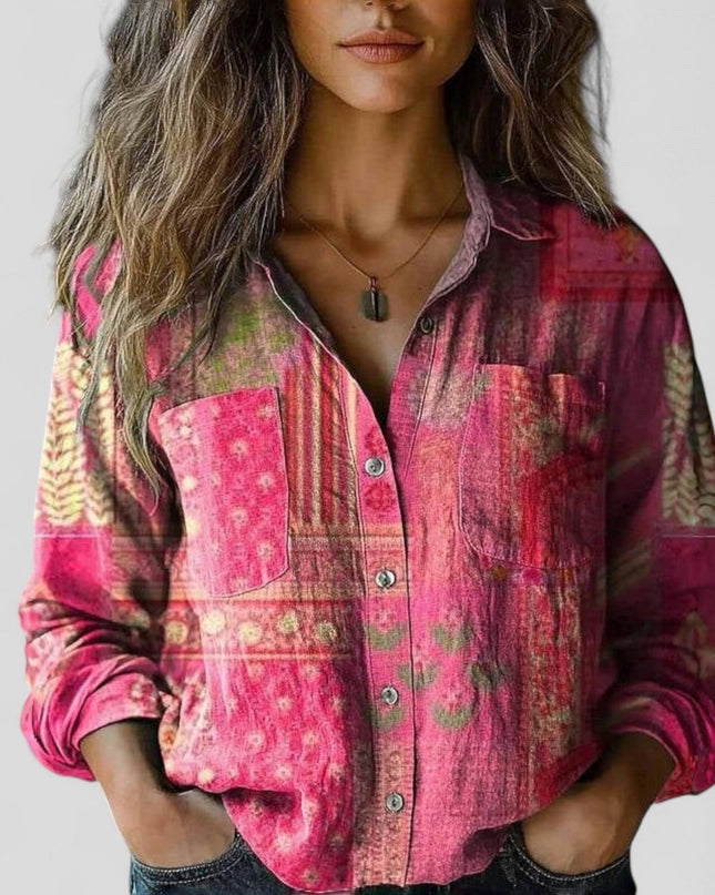 Marisol | Floral Print Button Front Blouse
