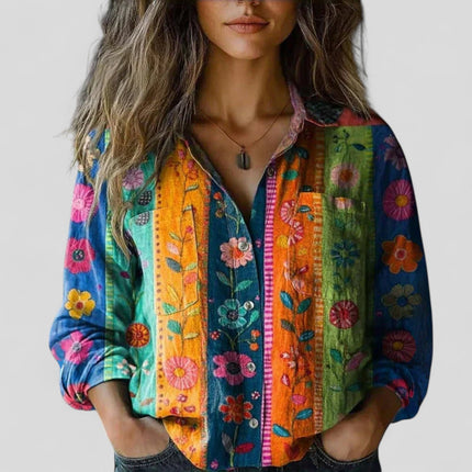 Marisol | Floral Print Button Front Blouse